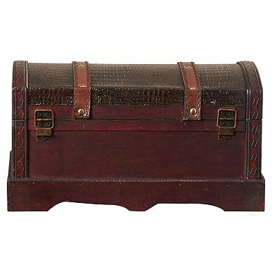 Leather Wooden Old-Fashioned Chest