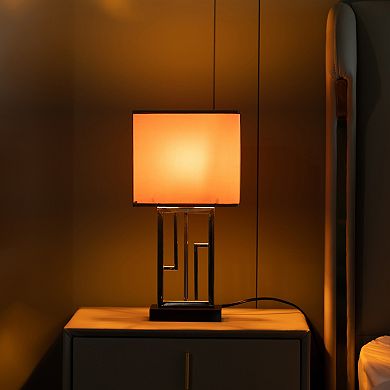 Designer table lamp, Decorative Metal Table Lamp with Gold Modern Stand and Brown Silk Lampshade