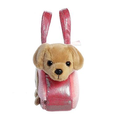 Aurora Small Brown Fancy Pals 7" Peek-a-boo Lab Fashionable Stuffed Animal