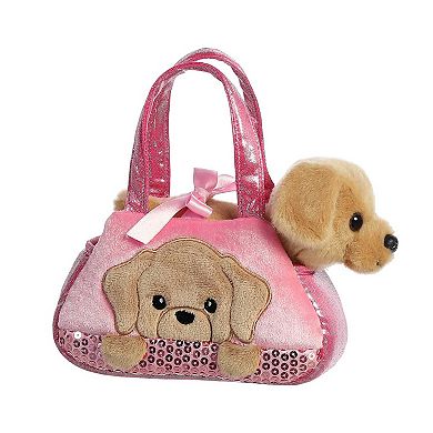 Aurora Small Brown Fancy Pals 7" Peek-a-boo Lab Fashionable Stuffed Animal