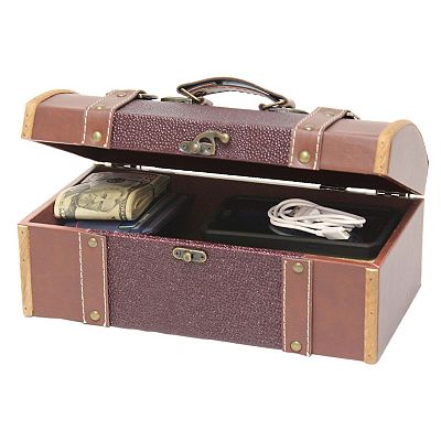Dresser Valet Leather Chest with Fabric Lining