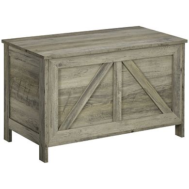 30" Farmhouse Storage Chest, Lift Top Box Organizer With Safety Hinge To Open Up 150° For Bed