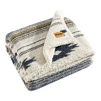 Wrangler Coyote Sands Brown Reversible Throw Blanket