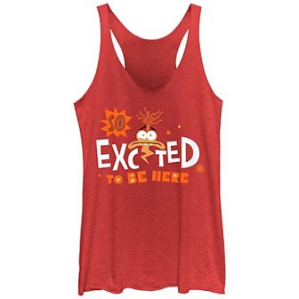 Disney / Pixar's Inside Out 2 So Excited To Be Here Juniors' Graphic Racerback Tank Top