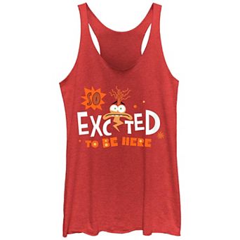 Disney / Pixar's Inside Out 2 So Excited To Be Here Juniors' Graphic Racerback Tank Top