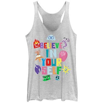 Disney / Pixar's Inside Out 2 Believe In Yourself Juniors' Graphic Racerback Tank Top