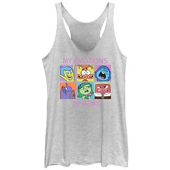 Disney / Pixar's Inside Out 2 My Emotions In A Day Juniors' Graphic Racerback Tank Top