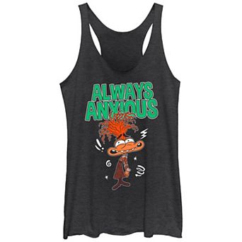Disney / Pixar's Inside Out 2 Always Anxious Juniors' Graphic Racerback Tank Top