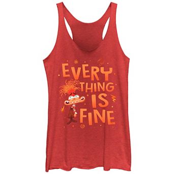 Disney / Pixar's Inside Out 2 Everything Is Fine Juniors' Graphic Racerback Tank Top