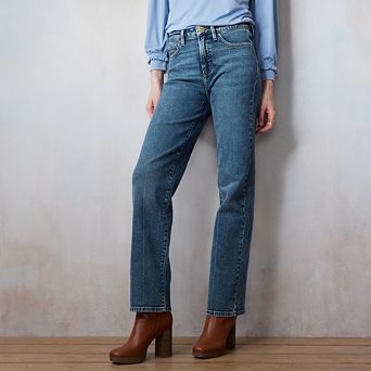Petite LC Lauren Conrad Super High-Rise True Straight Jeans