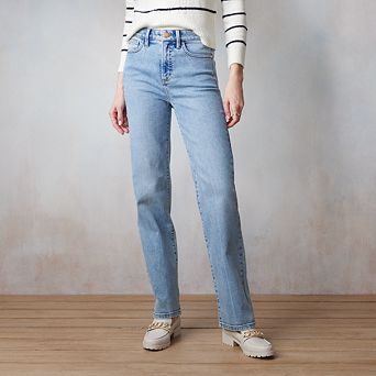 Petite LC Lauren Conrad Super High-Rise True Straight Jeans