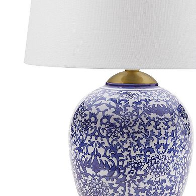 Hampton Hill Mystique Blue Ceramic Ginger Jar Table Lamp