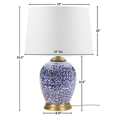 Hampton Hill Mystique Blue Ceramic Ginger Jar Table Lamp