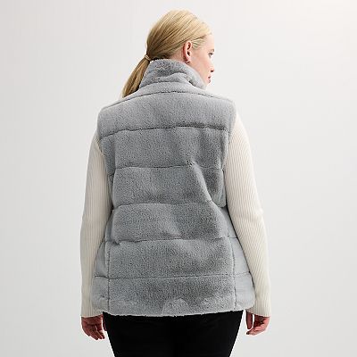 Gilet En Fausse Fourrure Catherine Malandrino Pour Fille - Taille 12 Mois (12 Months) - Couleur Gris Et Doré - Automne