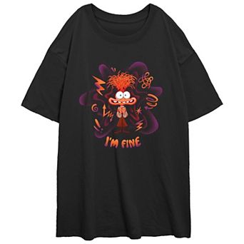 Disney / Pixar's Inside Out 2 I'm Fine Juniors' Graphic Oversized Tee