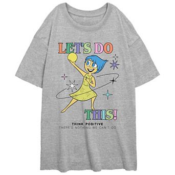 Disney / Pixar's Inside Out 2 Let's Do This Think Positive Juniors' Graphic Oversized Tee