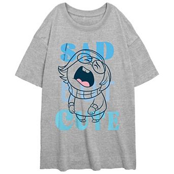Disney / Pixar's Inside Out 2 Sad But Cute Juniors' Graphic Oversized Tee