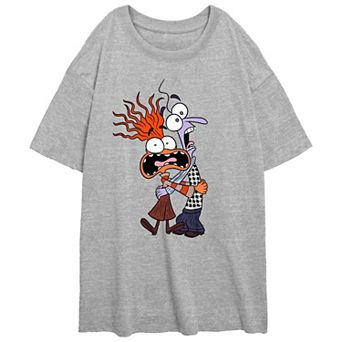 Disney / Pixar's Inside Out 2 Anxiety And Fear Juniors' Graphic Oversized Tee