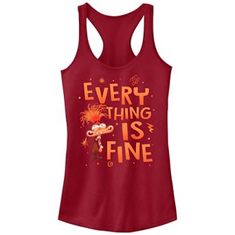 Disney / Pixar's Inside Out 2 Everything Is Fine Juniors' Graphic Racerback Tank Top