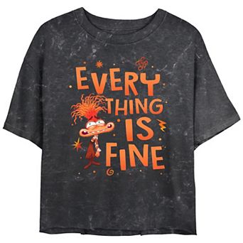Disney / Pixar's Inside Out 2 Everything Is Fine Juniors' Cropped Graphic Tee