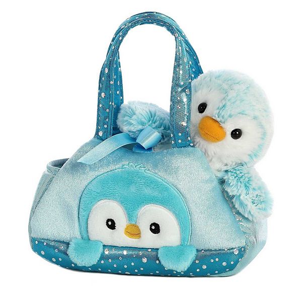 Детские мягкие игрушки Aurora Small Pink Fancy Pals 7" Pompom Penguin Fashionable Stuffed Animal — фото 1