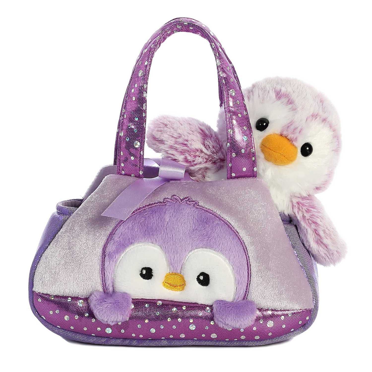Детские мягкие игрушки Aurora Small Pink Fancy Pals 7" Pompom Penguin Fashionable Stuffed Animal
