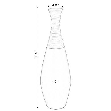 Spun Bamboo Tall Trumpet Floor Vase