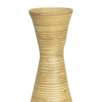 Spun Bamboo Tall Trumpet Floor Vase