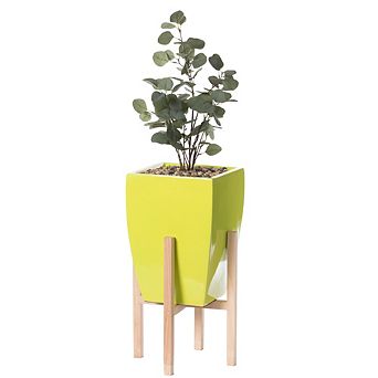 Indoor Decorative Square Planter With Wooden Stand