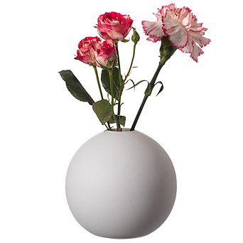 Uniquewise 4 in Round White Ceramic Table Vase