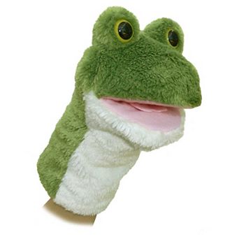 Aurora Medium Green Hand Puppet 10" Frog Interactive Stuffed Animal