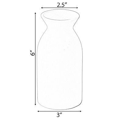 Uniquewise 6-inch Small White Ceramic Table Flower Vase