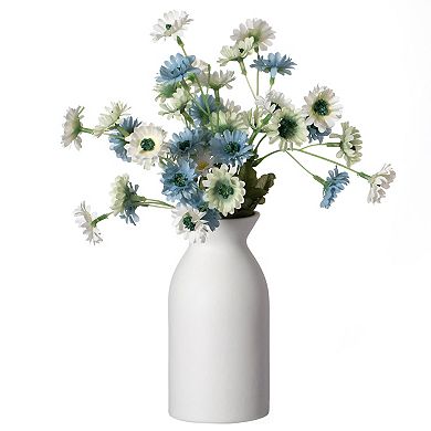 Uniquewise 6-inch Small White Ceramic Table Flower Vase