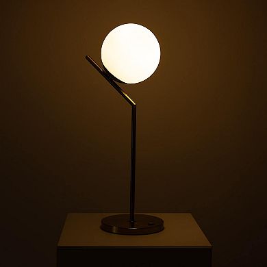 Ozarke Touch Glow Lamp with LED Light and Gold Iron Base