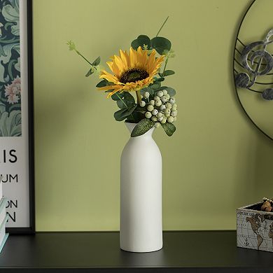 Uniquewise 9-inch Medium White Ceramic Table Flower Vase