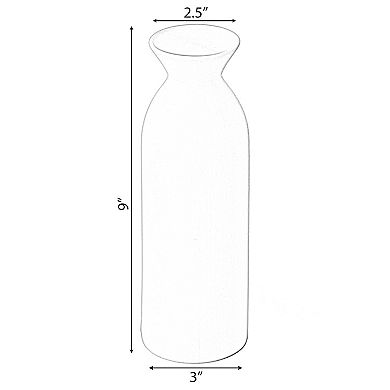 Uniquewise 9-inch Medium White Ceramic Table Flower Vase