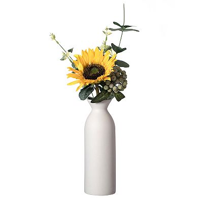 Uniquewise 9-inch Medium White Ceramic Table Flower Vase