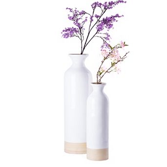 Cylinder Shaped Tall Spun Bamboo Floor Vase, embellished with a Glossy Lacquer