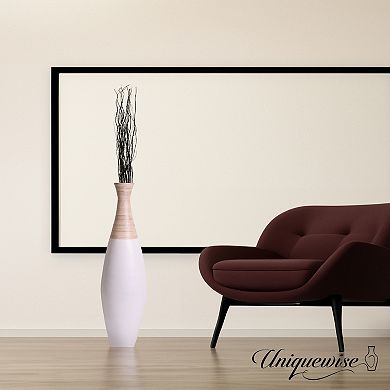 Spun Bamboo Tall Trumpet Floor Vase
