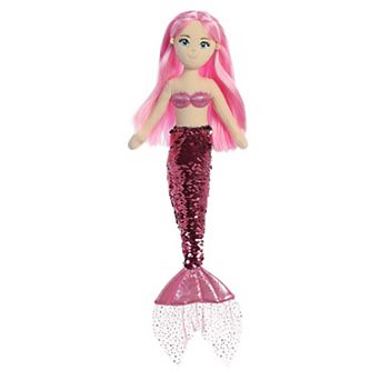 Aurora Large Pink Sea Sparkles Sequin Sparkles 18" Ava Enchanting Stuffed Doll