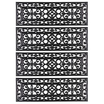 Decorative Scrollwork Design Rubber Stairs Anti-Slip Tread Mat Carpet