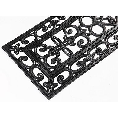 Decorative Scrollwork Design Rubber Stairs Anti-Slip Tread Mat Carpet