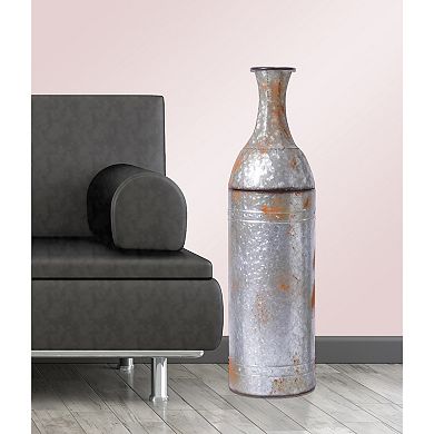 Rustic Farmhouse Style Galvanized Metal Floor Vase Decoration
