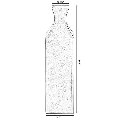 Decorative Antique Style Metal Bottle Shape Gold Floor Vase for Entryway, Living Room or Dining Room