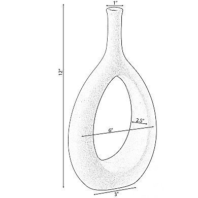 Contemporary White Ceramic Unique Shaped Flower Table Vase Centerpiece