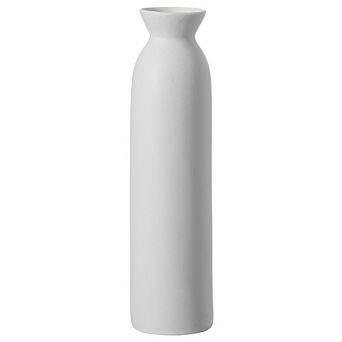 Contemporary White Cylinder-Shaped Ceramic Table Flower Vase Holder