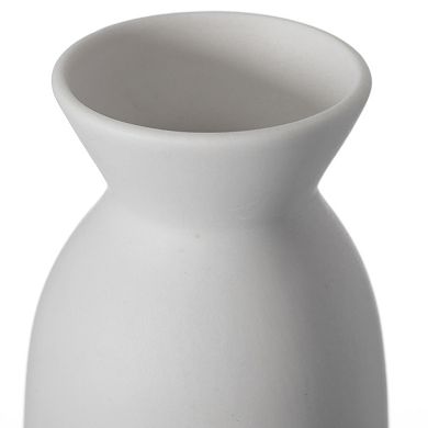 Contemporary White Cylinder-Shaped Ceramic Table Flower Vase Holder