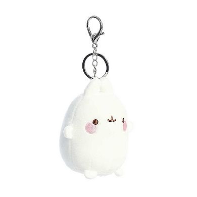 Aurora Mini White Molang 4" Molang Keychain Playful Stuffed Animal