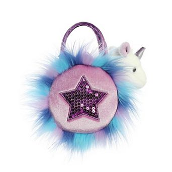 Aurora Small Blue Fancy Pals 5.5" Sparkle Heart Purple Unicorn Fashionable Stuffed Animal