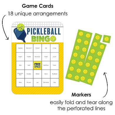Big Dot Of Happiness Let’s Rally Pickleball Birthday Or Retirement Party Bingo Game 18 Ct